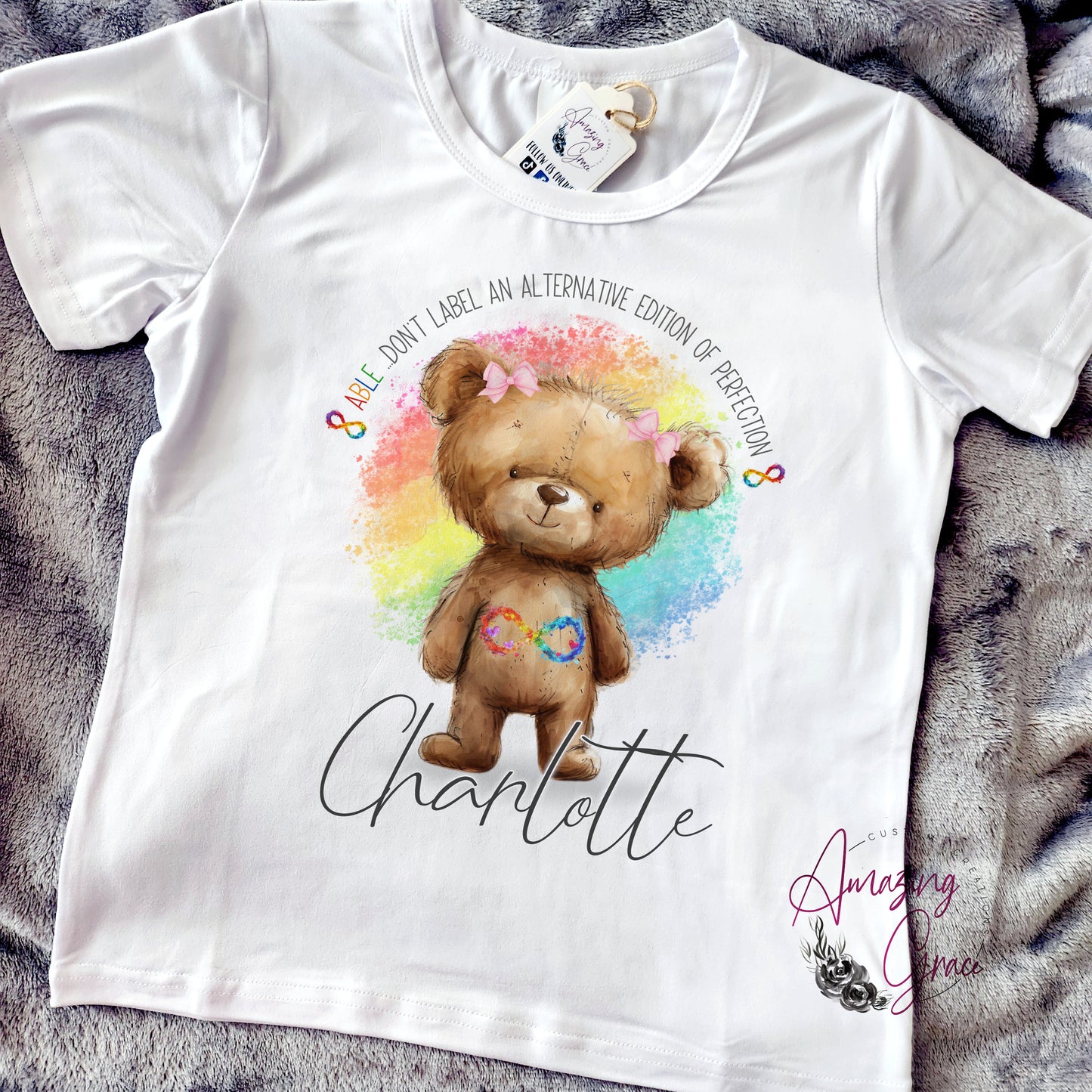 Neurodiversity bear personalised  T-shirt