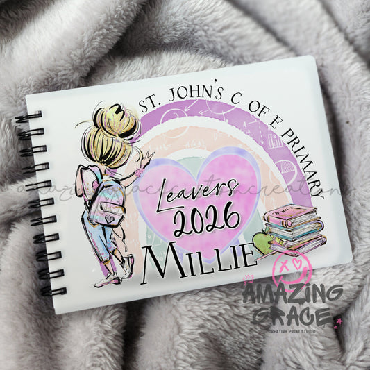 Personalised A6 leavers book - RAINBOW