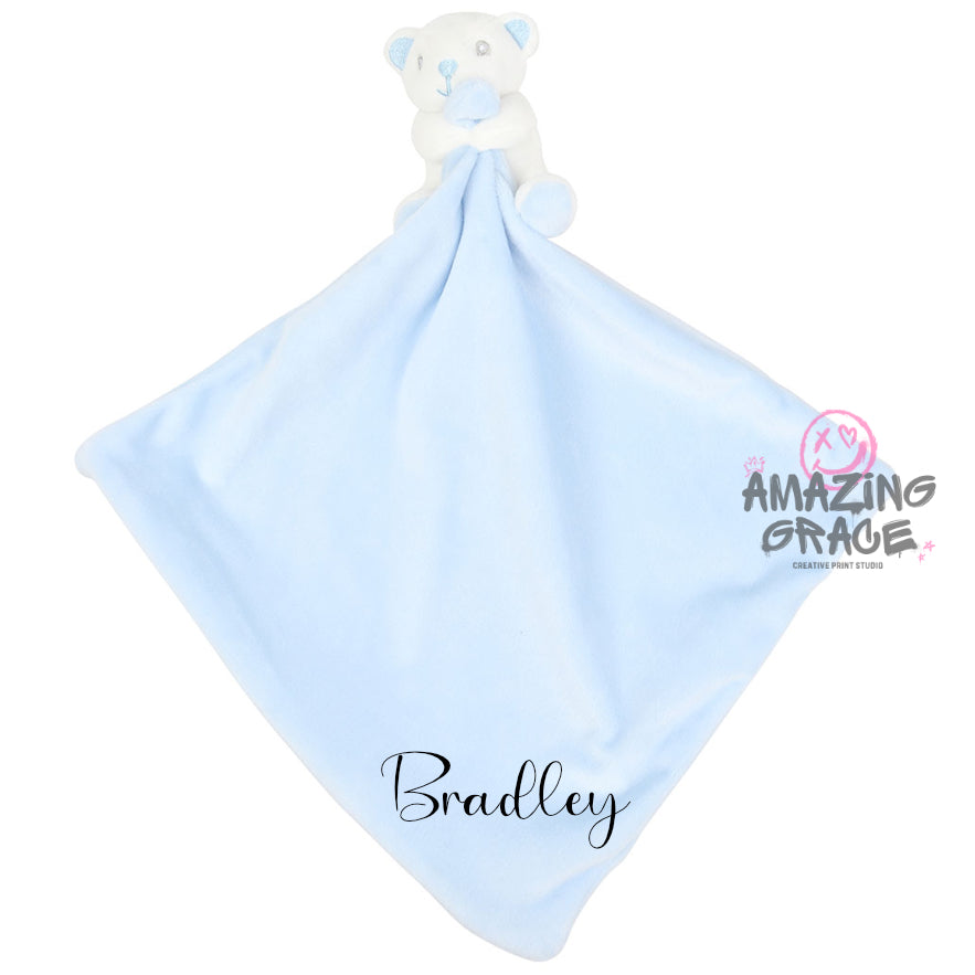 Personalised animal Comforter with Rattle