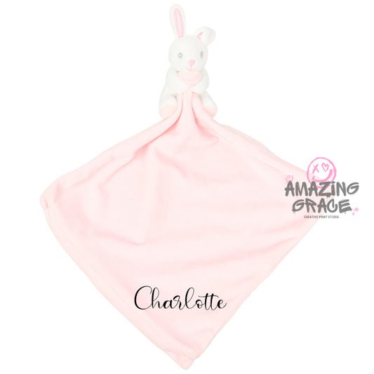 Personalised animal Comforter with Rattle