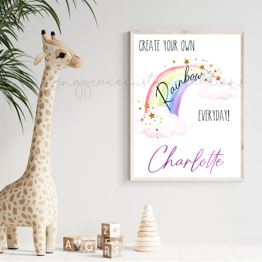Personalised A4 positivity print - Create your own rainbow