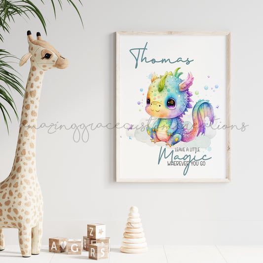 Personalised A4 positivity print - Dragon Magic
