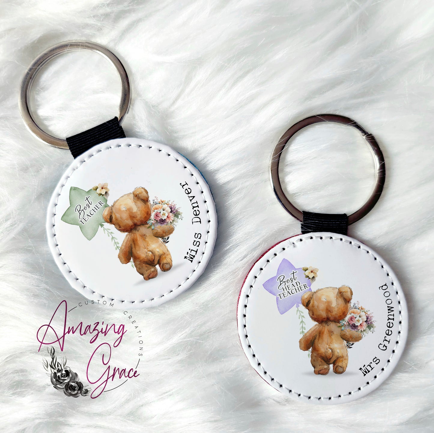 Teacher keyring FLORAL BEAR