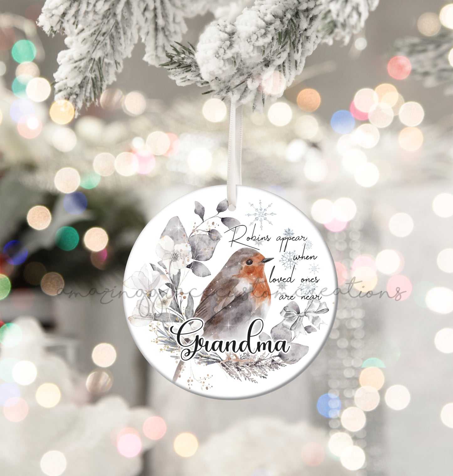 Ceramic memorial Christmas ornament