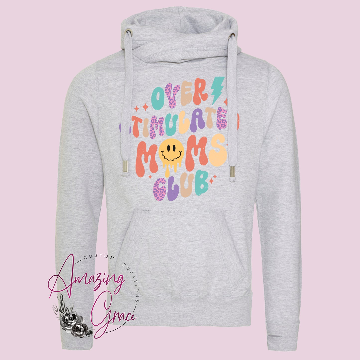 OVERSTIMULATED MOMS CLUB Chunky neck Hoody