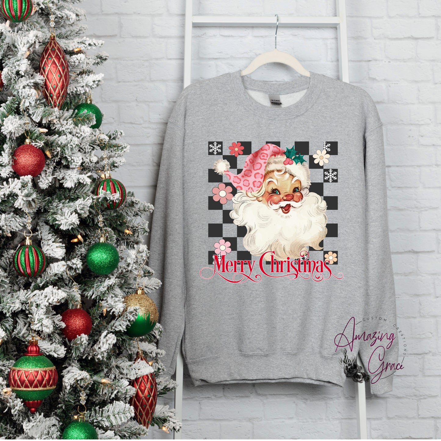 Children & Adults Christmas RETRO SANTA SWEATSHIRT