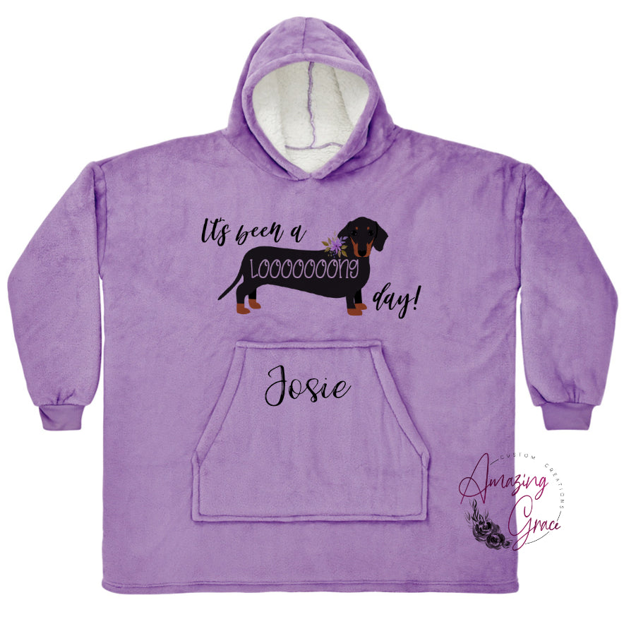 KIDS & ADULTS Its been a long day Dachshund snuggle hoody