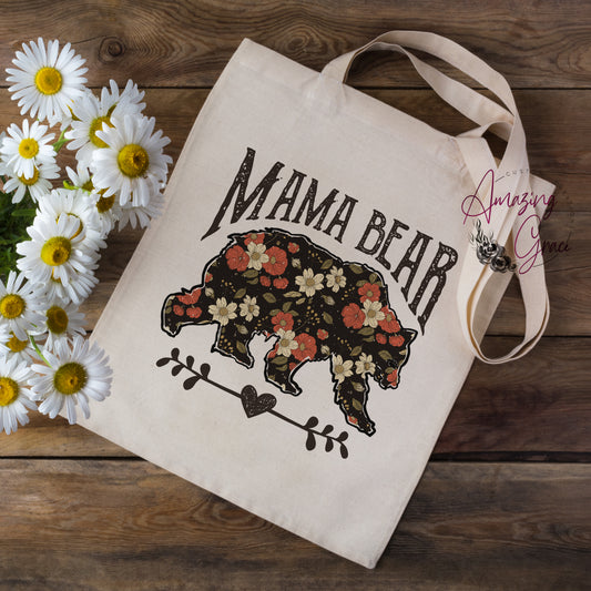 Mama bear design tote bag