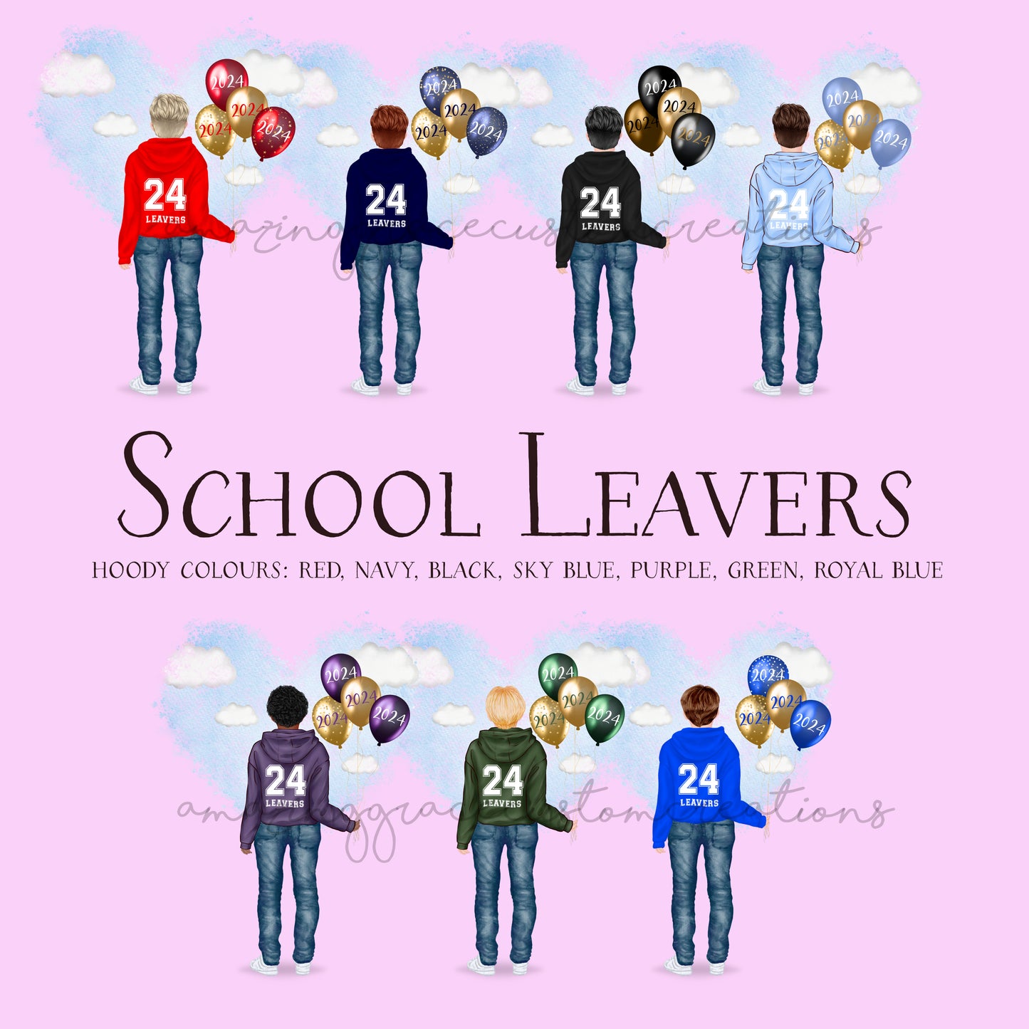 Personalised A5 leavers book - CUSTOMISED FIGURE