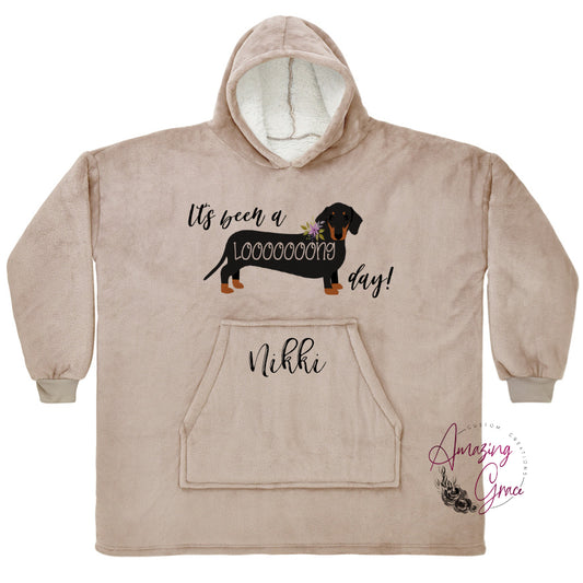 KIDS & ADULTS Its been a long day Dachshund snuggle hoody