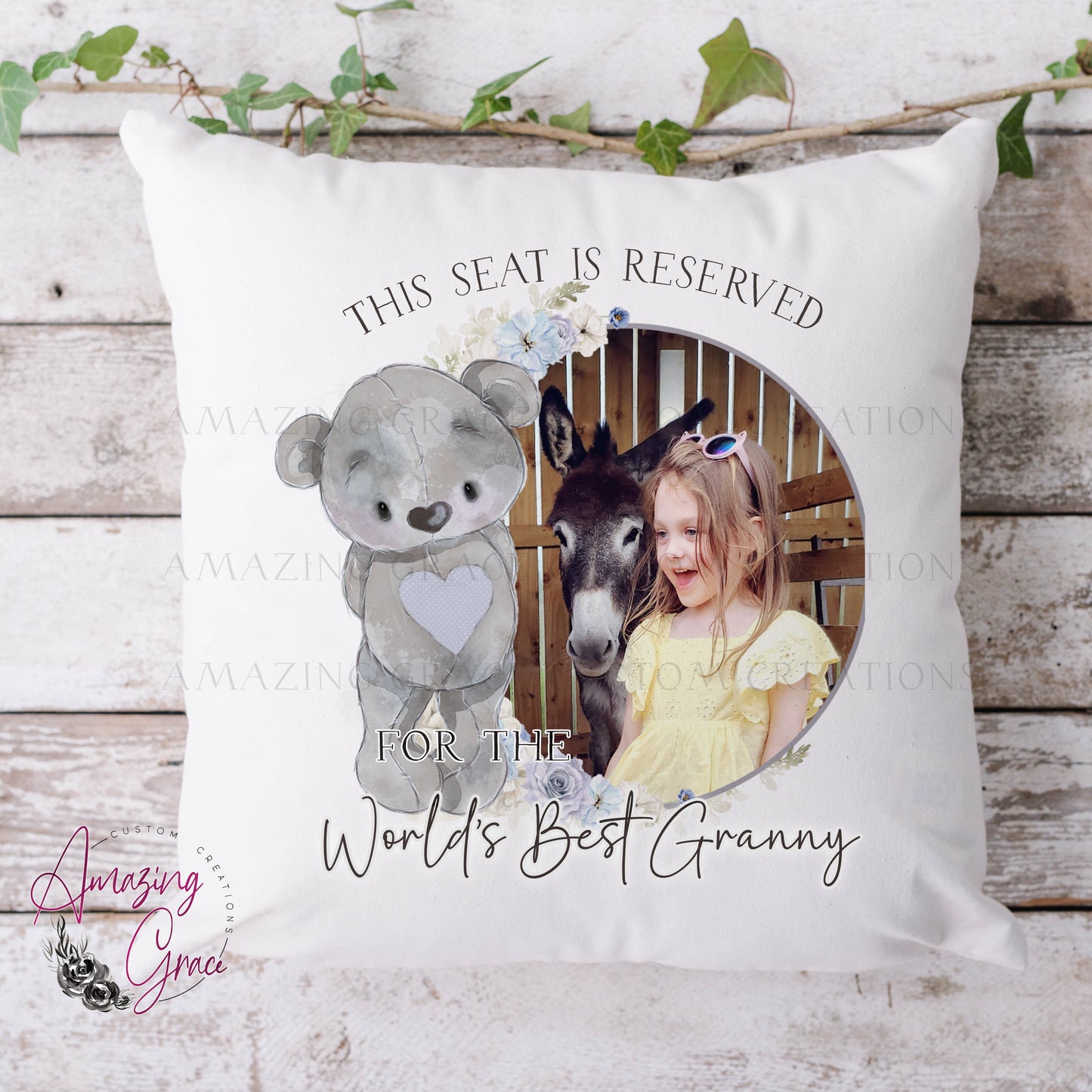 Mothers Day personalised photo cushion