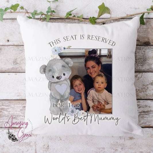 Mothers Day personalised photo cushion