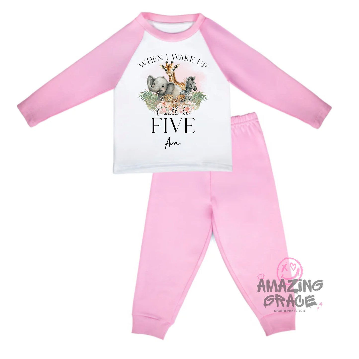 Personalised birthday pyjama's - SAFARI ALL AGES