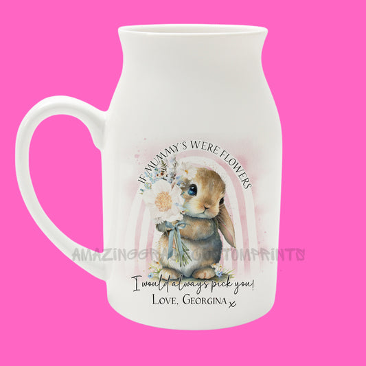 Ceramic Milk Jug/Flower Vase (Bunny) - Personalised