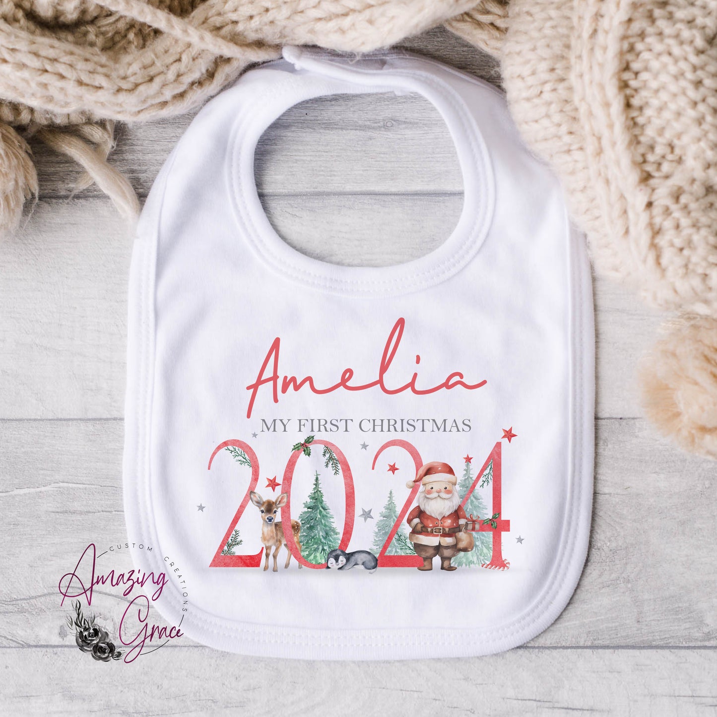 2024 design - 1st Christmas Baby Grow / Sleepsuit