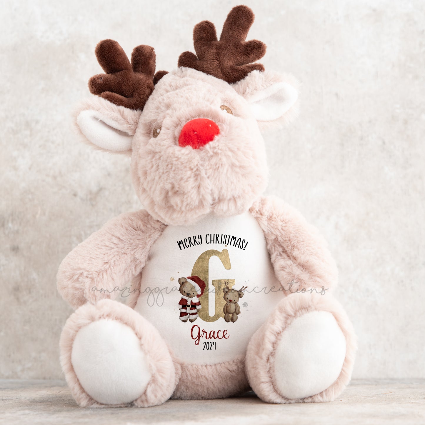 Christmas Personalised Reindeer Christmas teddy