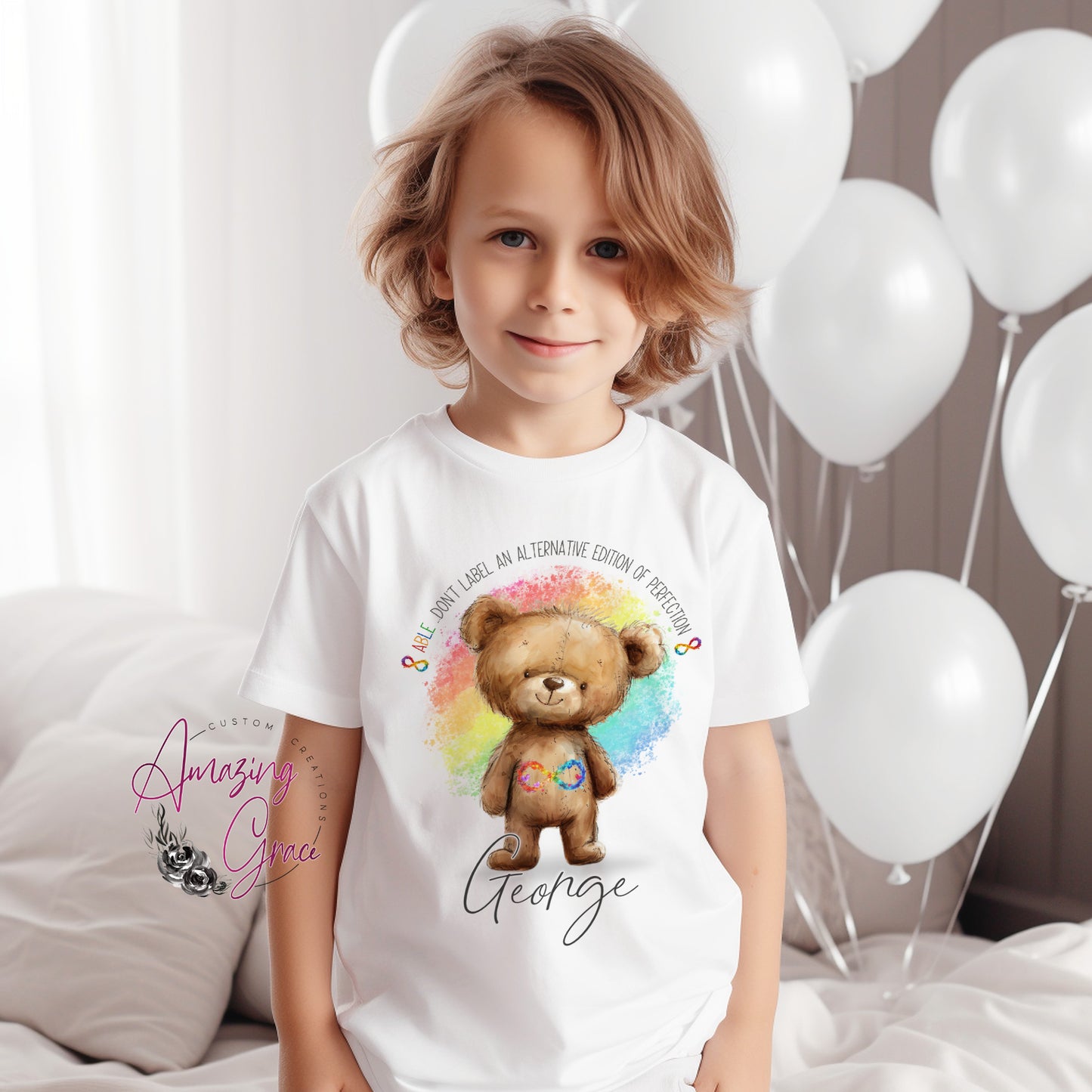 Neurodiversity bear personalised  T-shirt