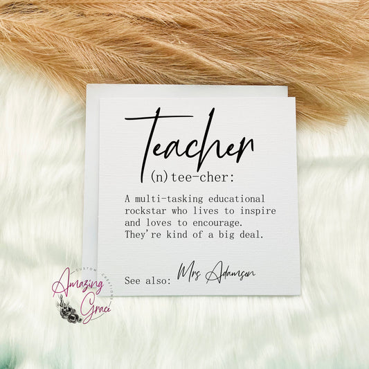 Teacher definition card