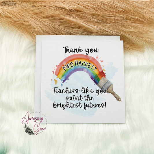 Teacher rainbow card