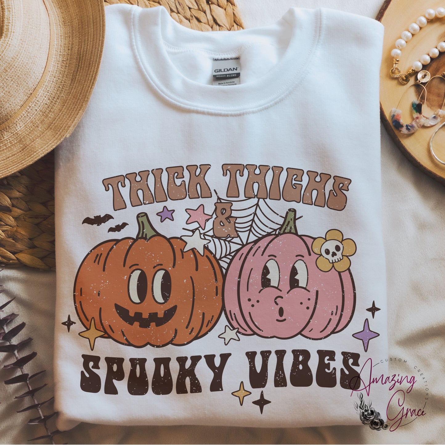 Halloween t-shirt/sweatshirt/hoody  - Thick thighs spooky vibes