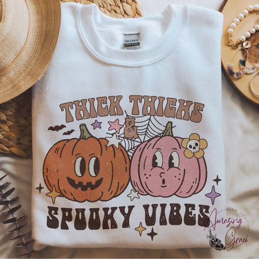 Halloween t-shirt/sweatshirt/hoody  - Thick thighs spooky vibes