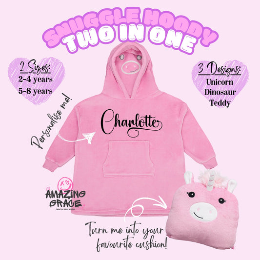KIDS Oversize supersoft blanket hoodie & cushion/teddy