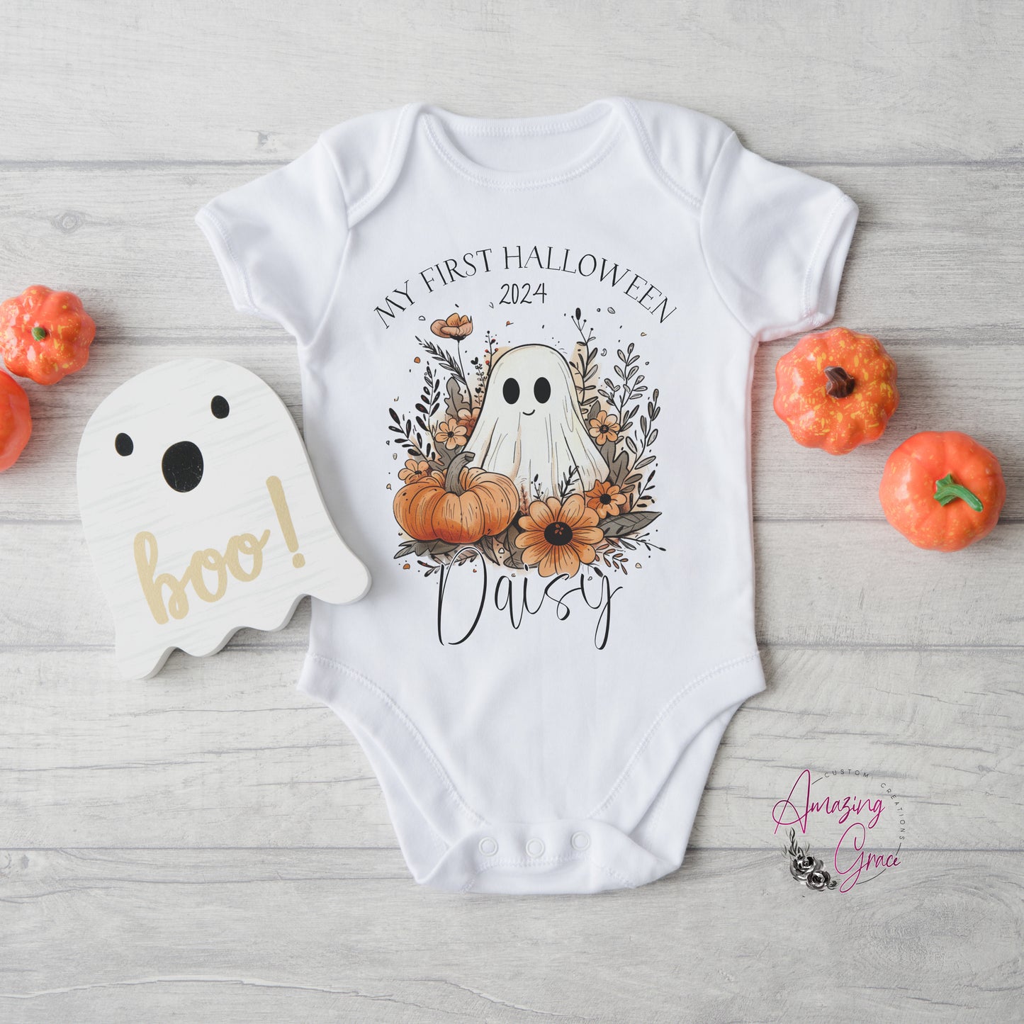 Personalised 1st Halloween baby vest