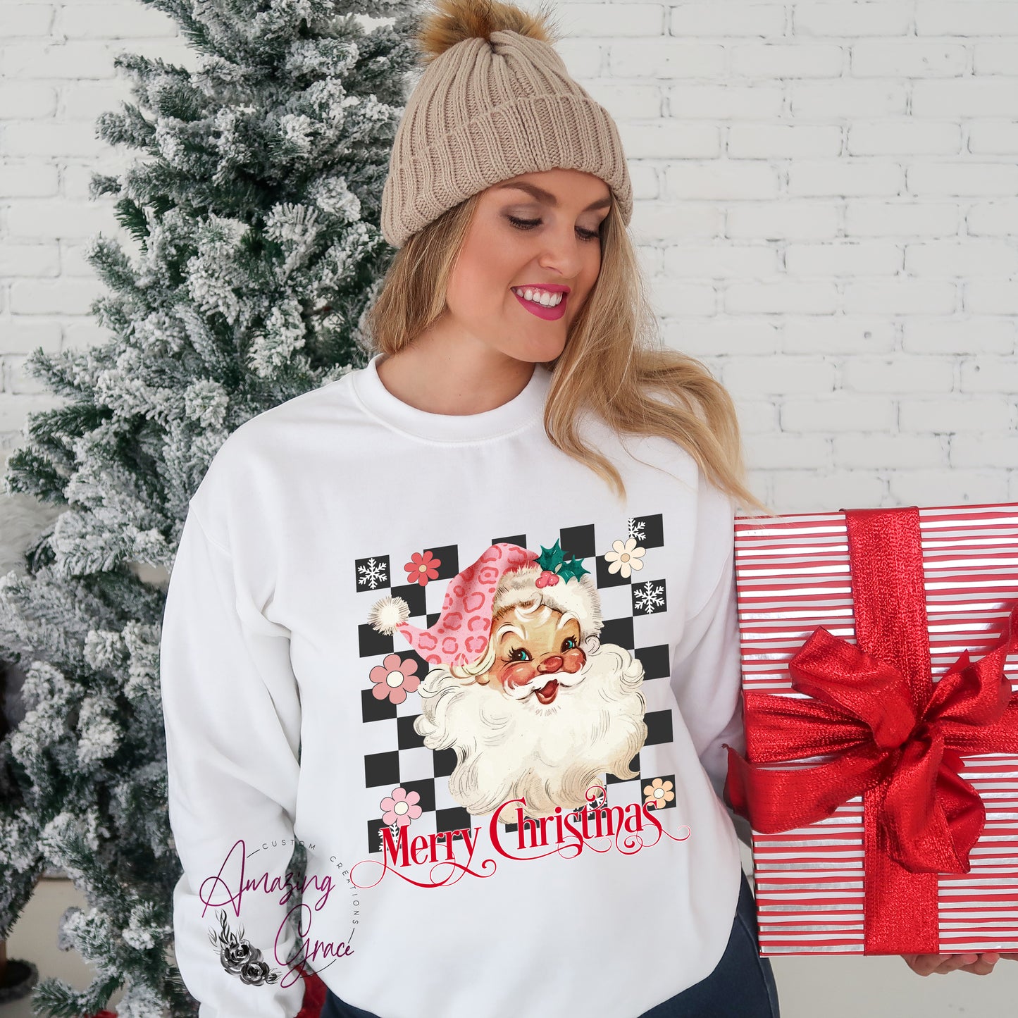 Children & Adults Christmas RETRO SANTA SWEATSHIRT