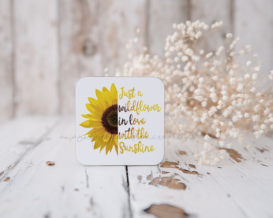 Just a wildflower positivity theme mug & Coaster
