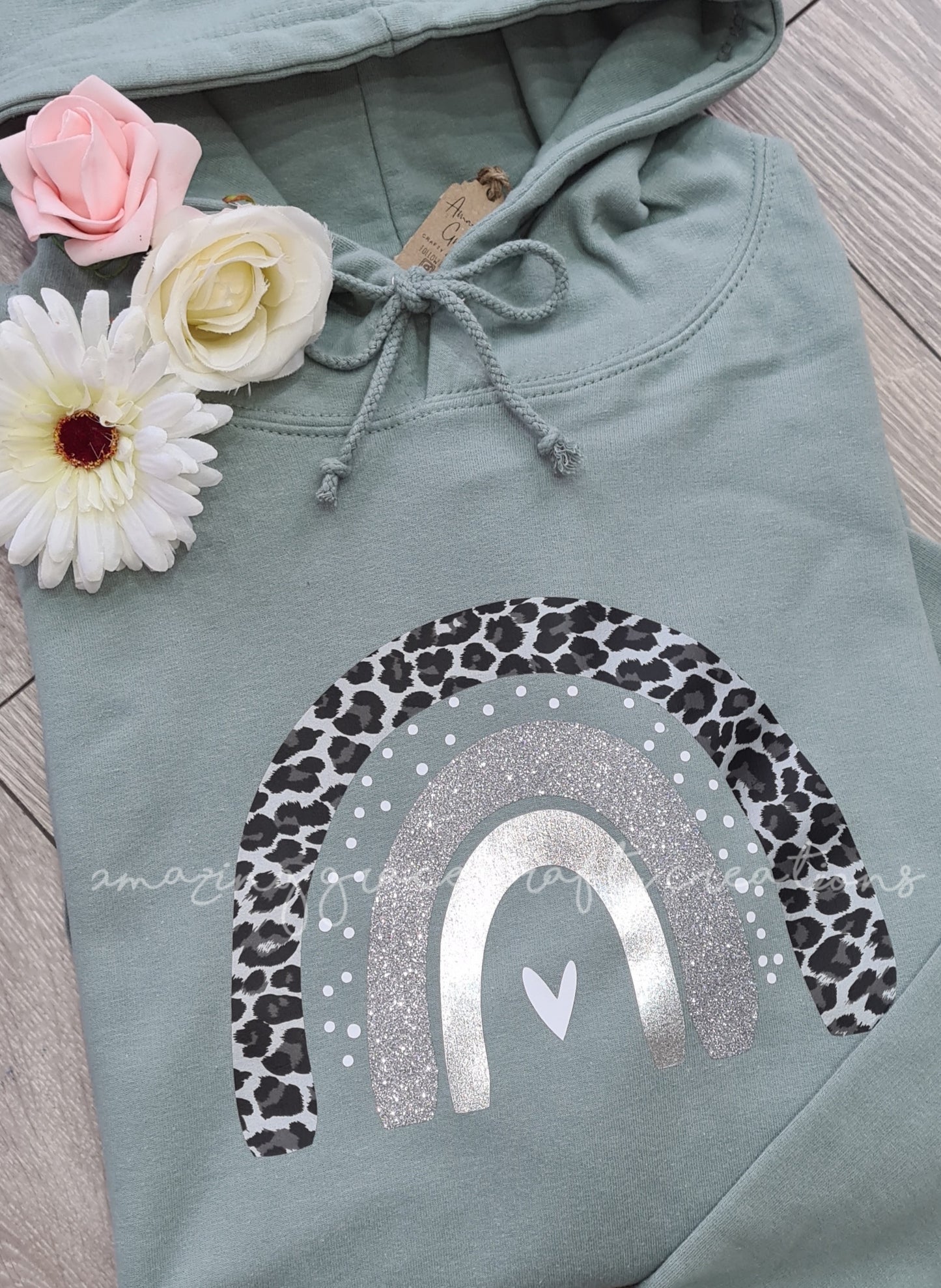 Hoody SILVER LEOPARD PRINT RAINBOW