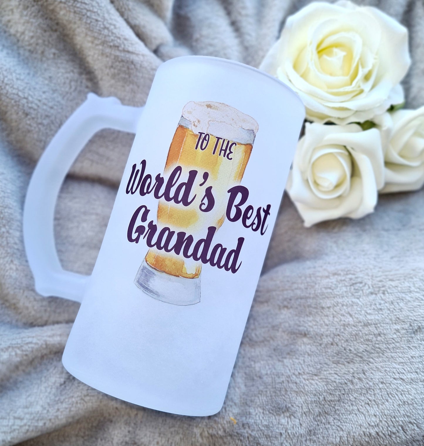 Personalised frosted beer stein