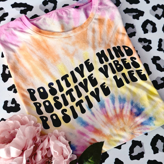 Tie dye tshirt - POSTIVE VIBES
