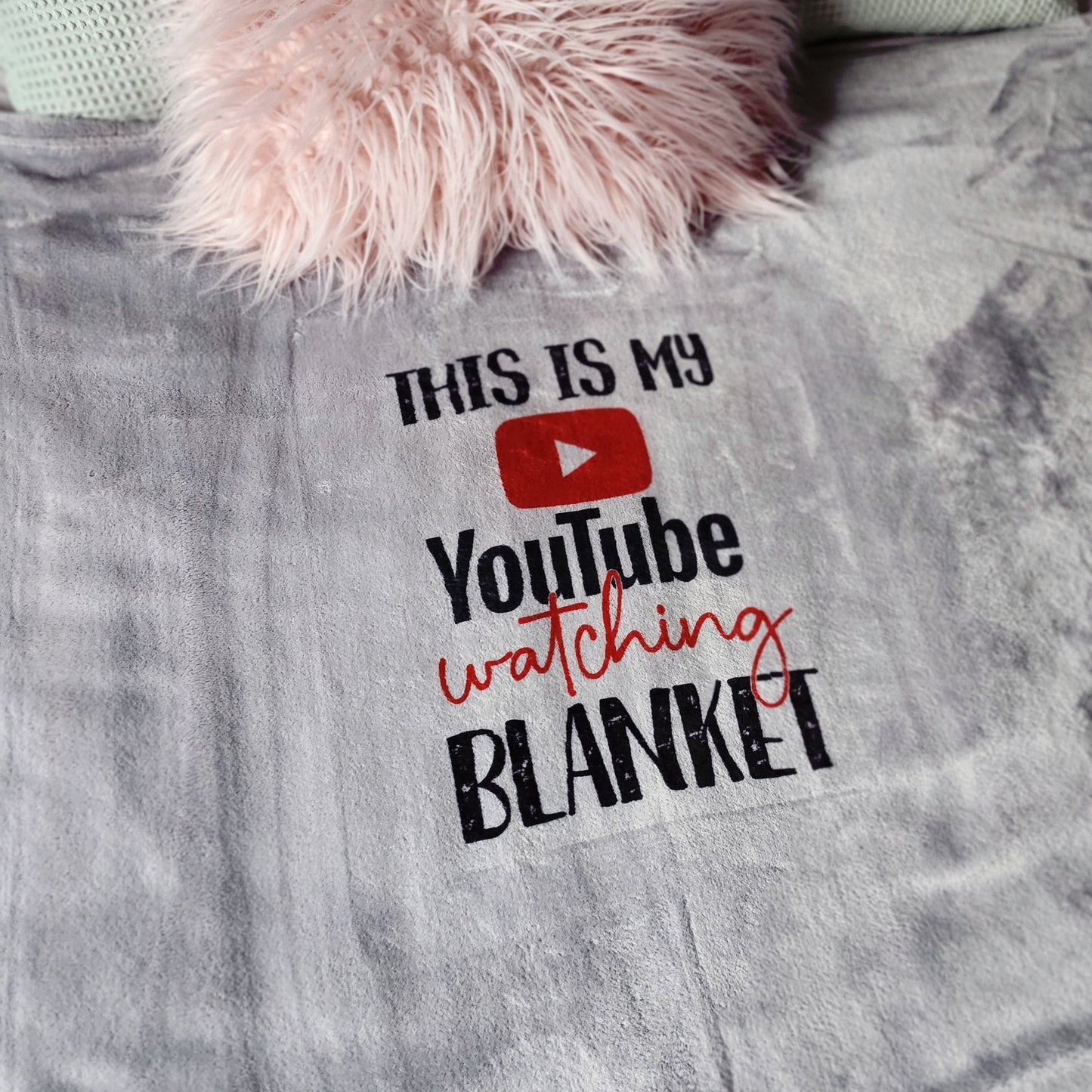 Luxury printed blanket - This is my you tube watching blanket!