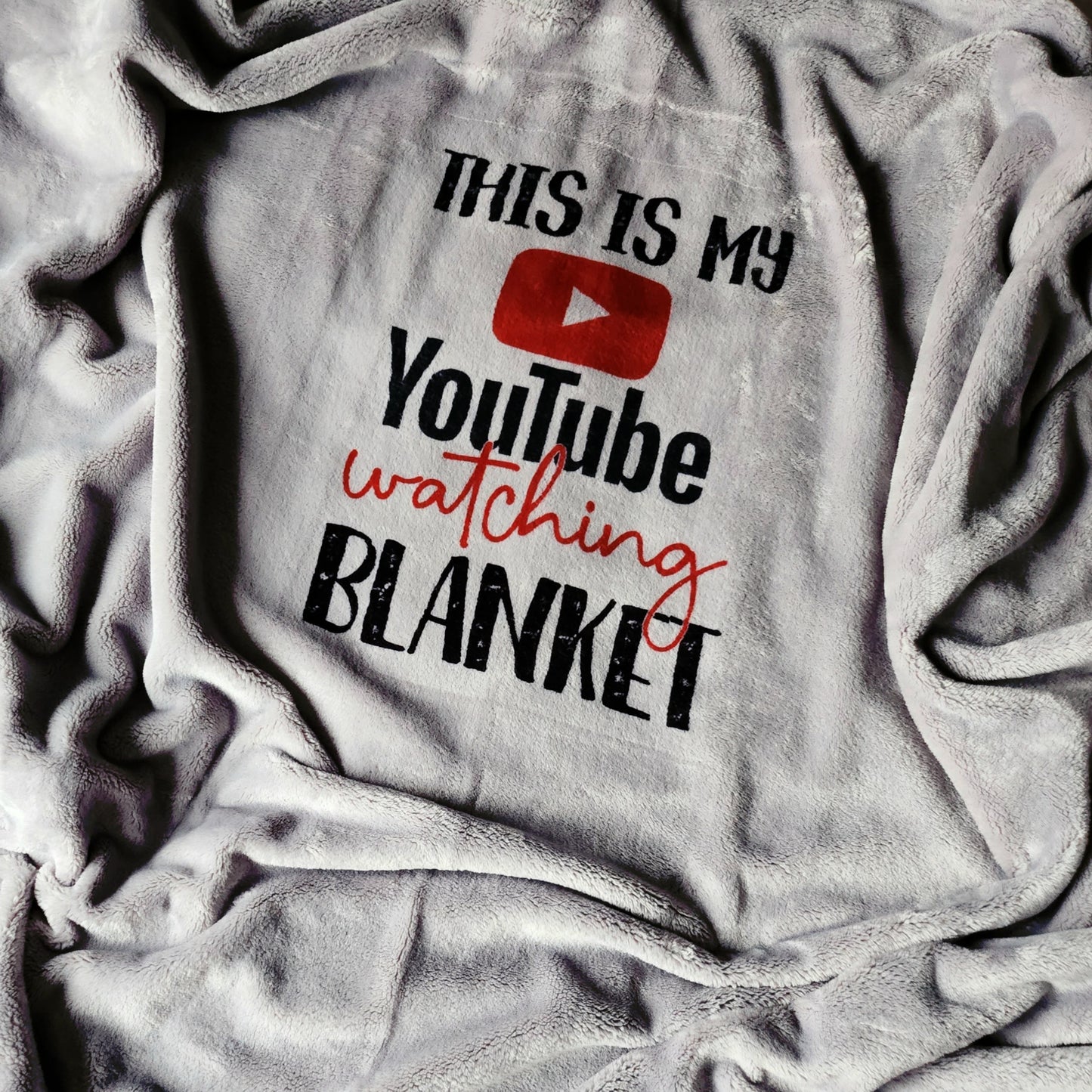 Luxury printed blanket - This is my you tube watching blanket!