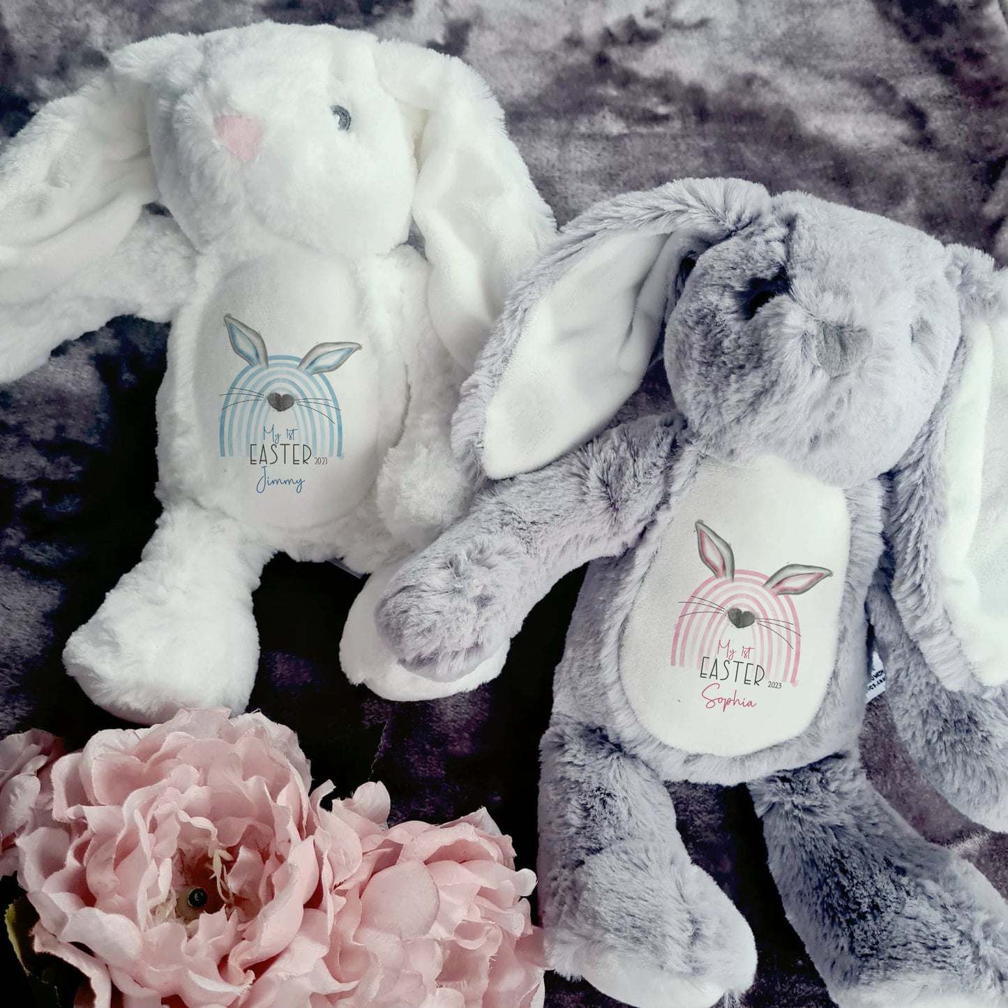 Personalised my 1st Easter bunnybow teddy