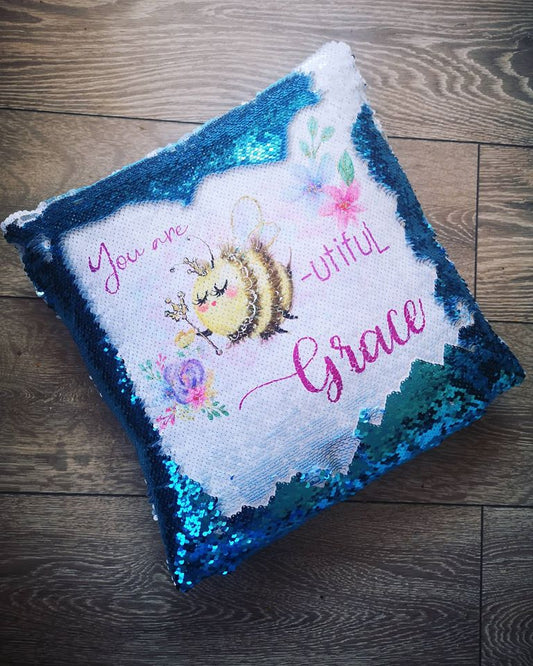 Personalised Reverse Sequin Cushion