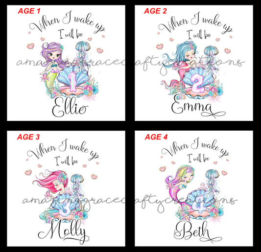 Toddler birthday PJ's - Pink MERMAID DESIGN