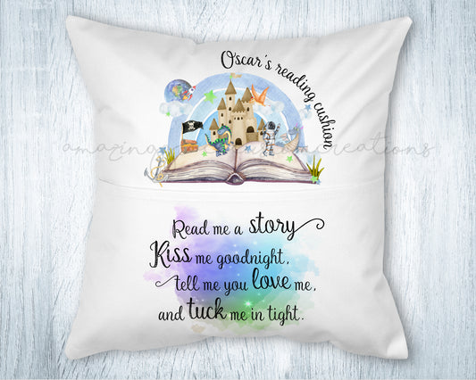 Reading Cushion - Blue fairy tale theme