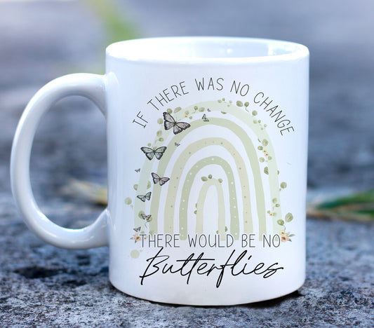 Positive rainbow & butterfly mug & Coaster