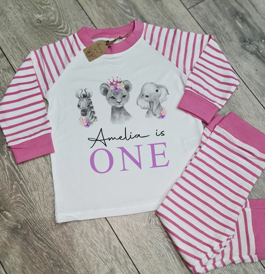 Toddler birthday PJ's -  MONO SAFARI