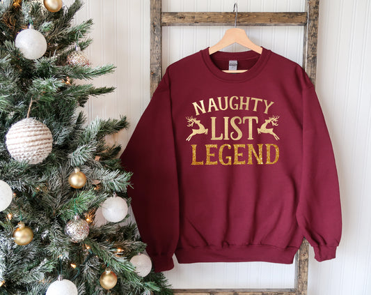 Children & Adults Christmas NAUGHTY LEGEND SWEATSHIRT