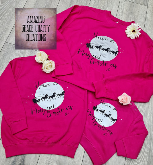 Children & Adults Christmas UNICORN SWEATSHIRT