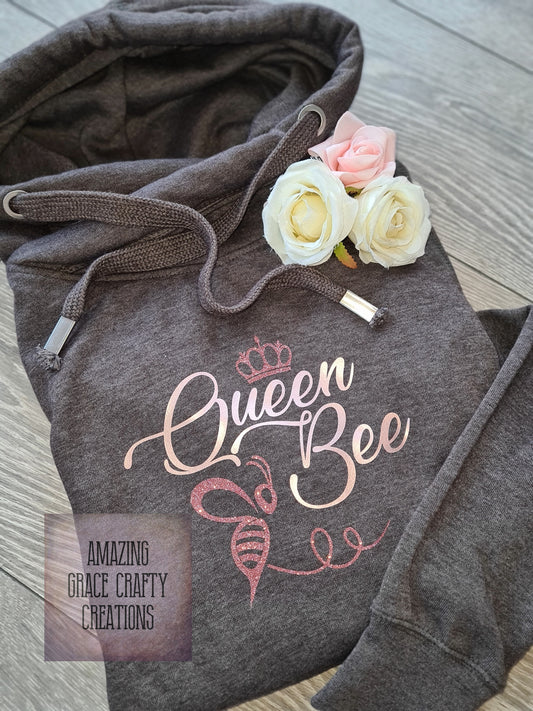 Chunky neck hoodie QUEEN BEE