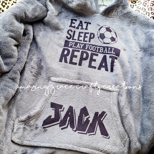 KIDS Oversize super-soft football theme snuggle hoodie