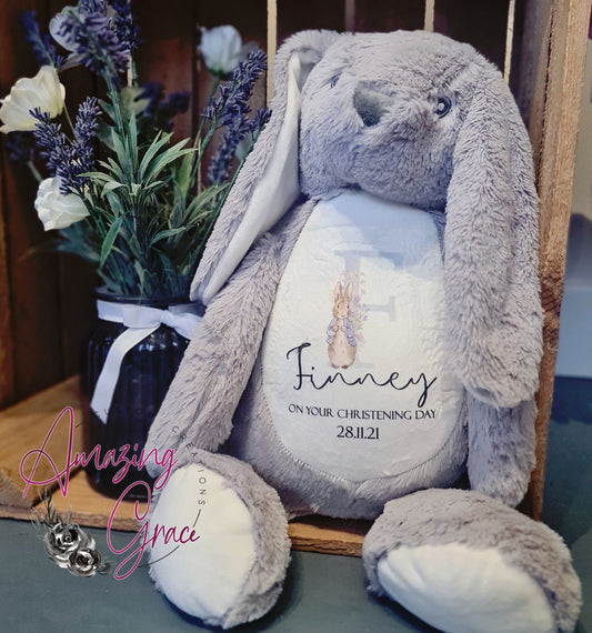 Personalised Bunny teddy - Christening 2