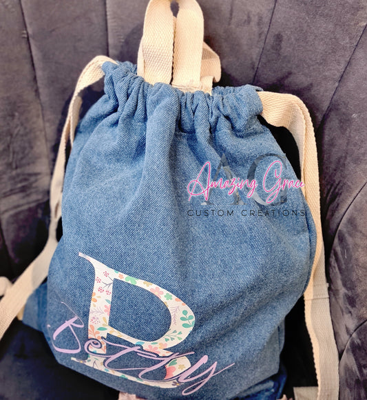 Denim Gymsac with handle