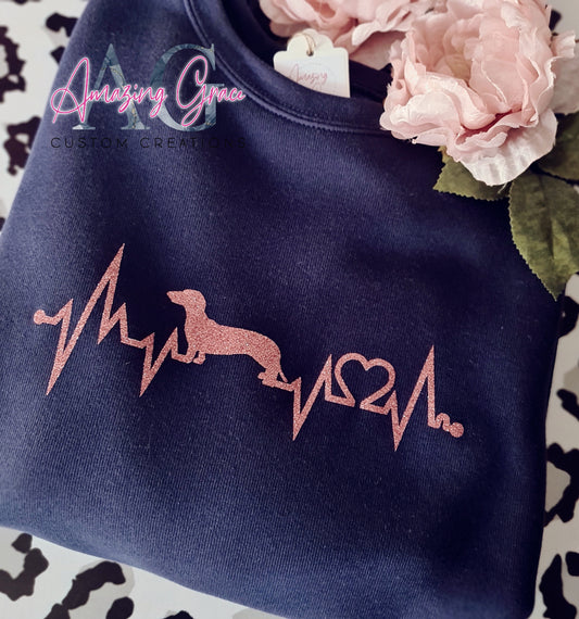 Sweatshirt -Dachshund Heartbeat