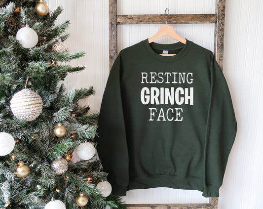 Adults Christmas t-shirt/sweatshirt/hoody RESTING GRINCH FACE