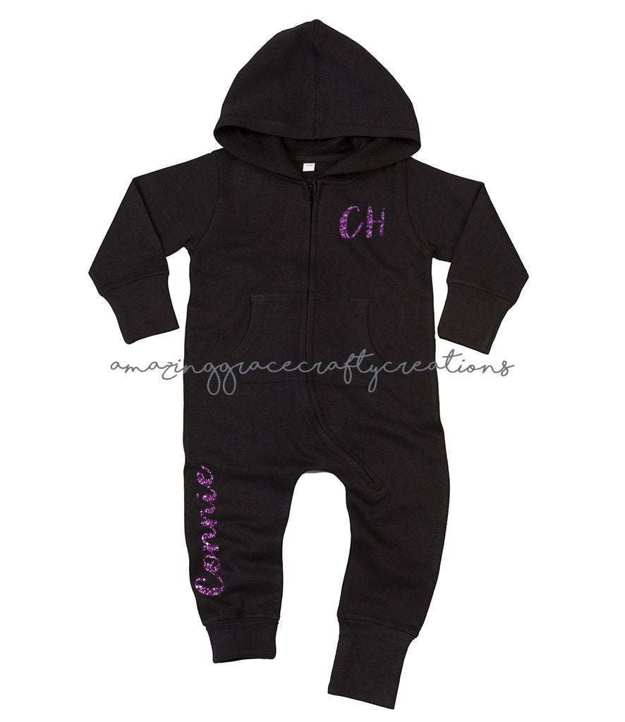 Hooded personalised onesie - baby/toddler