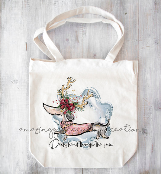 Christmas tote bag DACHSHUND